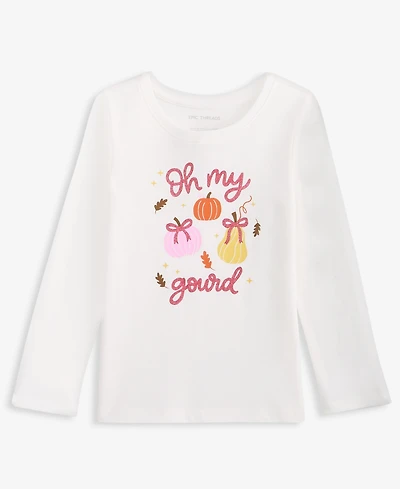Epic Threads Toddler Girls' 12M-5T Long-Sleeve Oh My Gourd T-Shirt, Macy's Exclusive