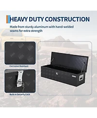 Gaomon 48"x15"x15" Heavy Duty Aluminum Truck Bed Tool Boxes with Sliding Shelf, Outdoor Storage Organizer with Lock and Keys
