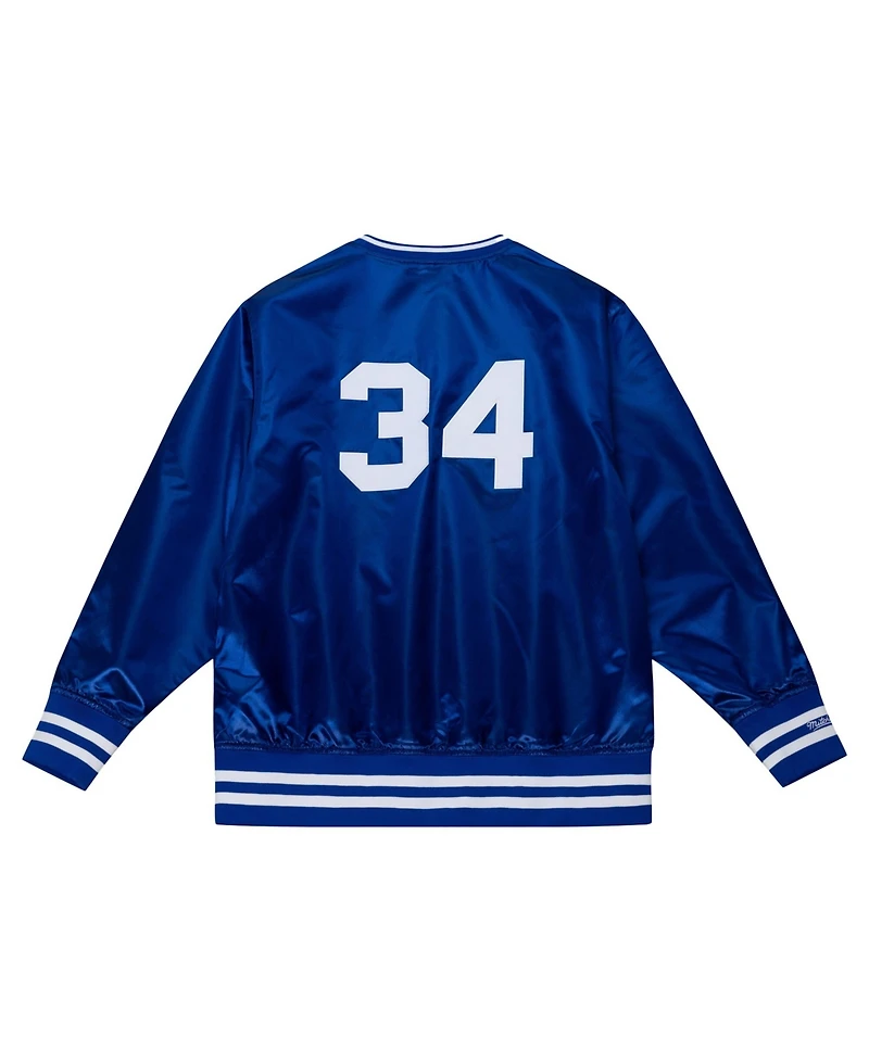 Mitchell & Ness Men's and Women's Fernando Valenzuela Royal Los Angeles Dodgers 1986 Authentic Satin Pullover Jacket