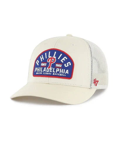 '47 Brand Men's Cream Philadelphia Phillies Leland Adjustable Trucker Hat