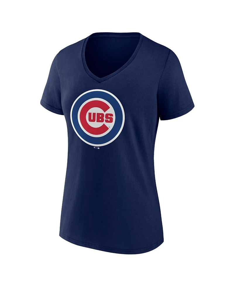 Logo Athletic Women's Navy Chicago Cubs V-Neck T-Shirt
