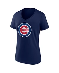 Logo Athletic Women's Navy Chicago Cubs V-Neck T-Shirt