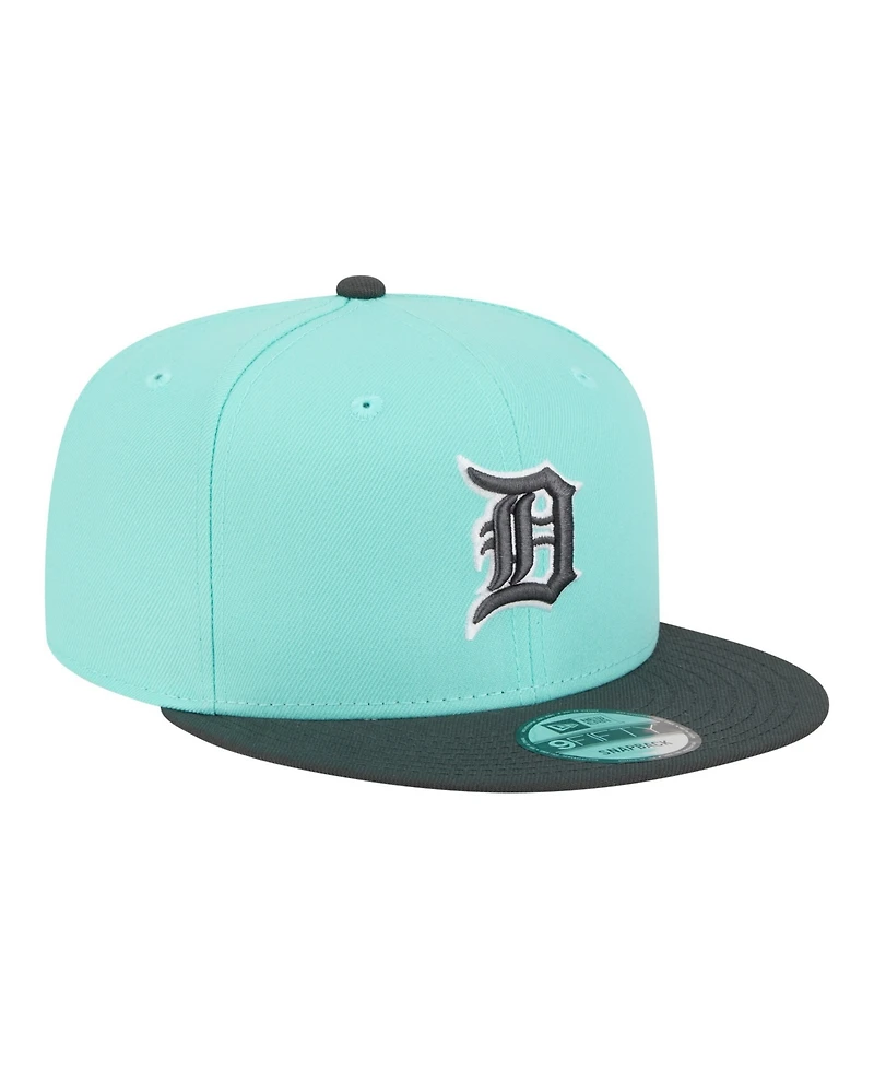 New Era Men's Turquoise/Charcoal Detroit Tigers Two-Tone Color Pack 9FIFTY Snapback Hat