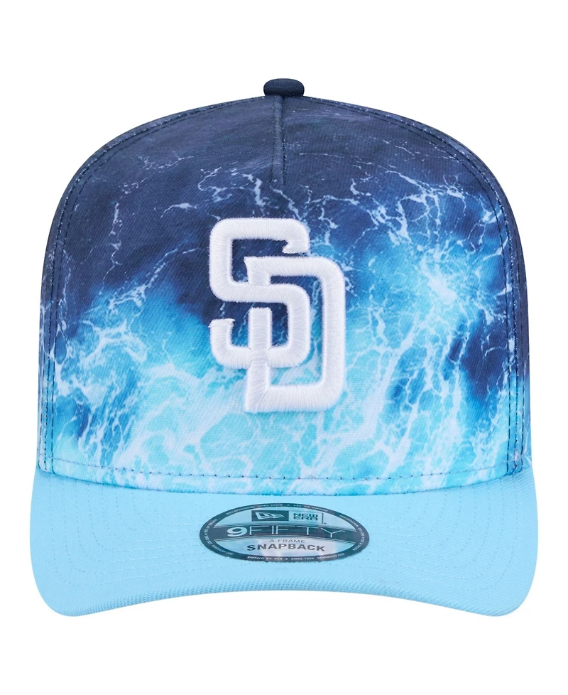 New Era Men's Light Blue San Diego Padres Deep Water Pre-Curved 9FIFTY A-Frame Snapback Hat