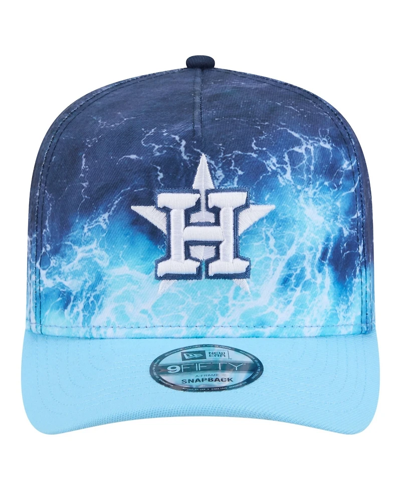 New Era Men's Light Blue Houston Astros Deep Water Pre-Curved 9FIFTY A-Frame Snapback Hat