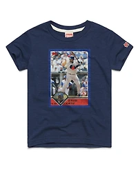 Homage Big Boys and Girls David Ortiz Navy Boston Red Sox Topps Baseball Card Tri-Blend T-Shirt