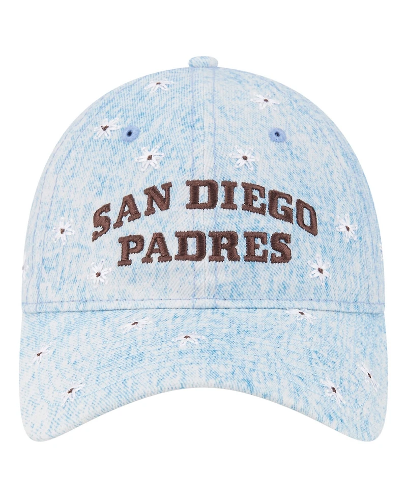 New Era Women's Light Blue San Diego Padres Daisy All Over 9TWENTY Adjustable Hat