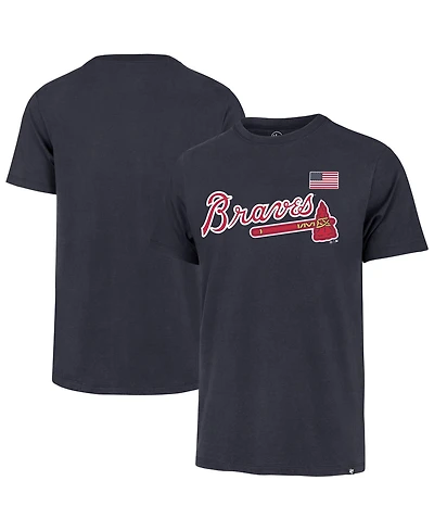'47 Brand Men's Navy Atlanta Braves Heritage U.s. Flag T-Shirt