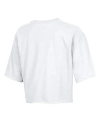 Champion Women's White Los Angeles Dodgers Boyfriend Cropped Americana T-Shirt