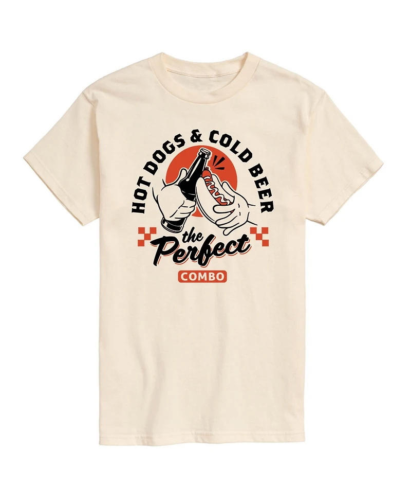 Airwaves Men's Instant Message Hot Dogs And Cold Beer Graphic T-Shirt