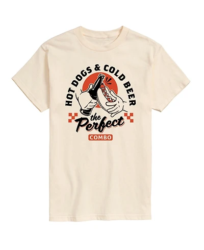Airwaves Men's Instant Message Hot Dogs And Cold Beer Graphic T-Shirt