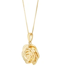 Macy's Flower Pendant Necklace in 10k Yellow Gold