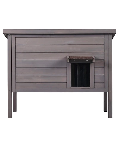 Vevor Outdoor Cat House Wooden Feral Cat Shelter with Roof and Pvc Door Flaps