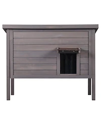 Vevor Outdoor Cat House Wooden Feral Cat Shelter with Roof and Pvc Door Flaps