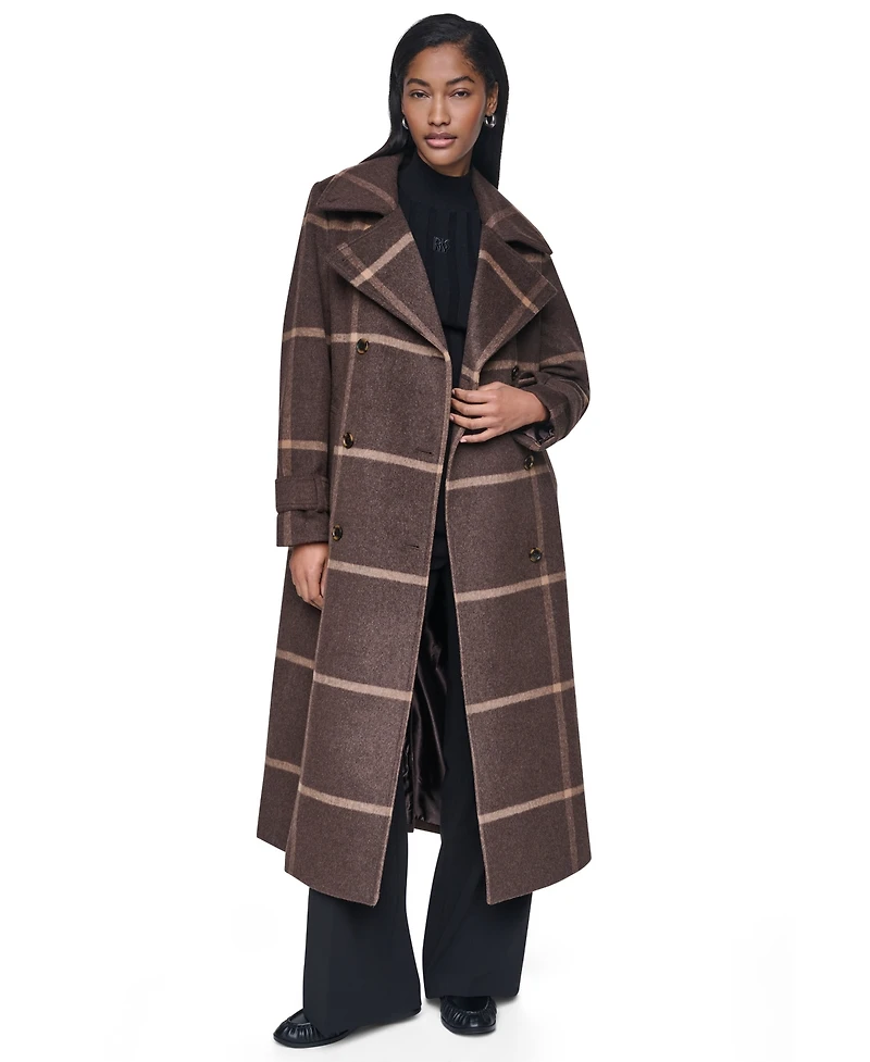Dkny Womens Notch Collar Belted Wrap Coat