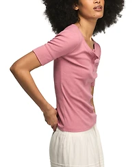 Lucky Brand Women's Rib-Knit Scoop Neck Henley Top