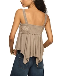 Lucky Brand Women's Eyelet Yoke Square Neck Tank Top