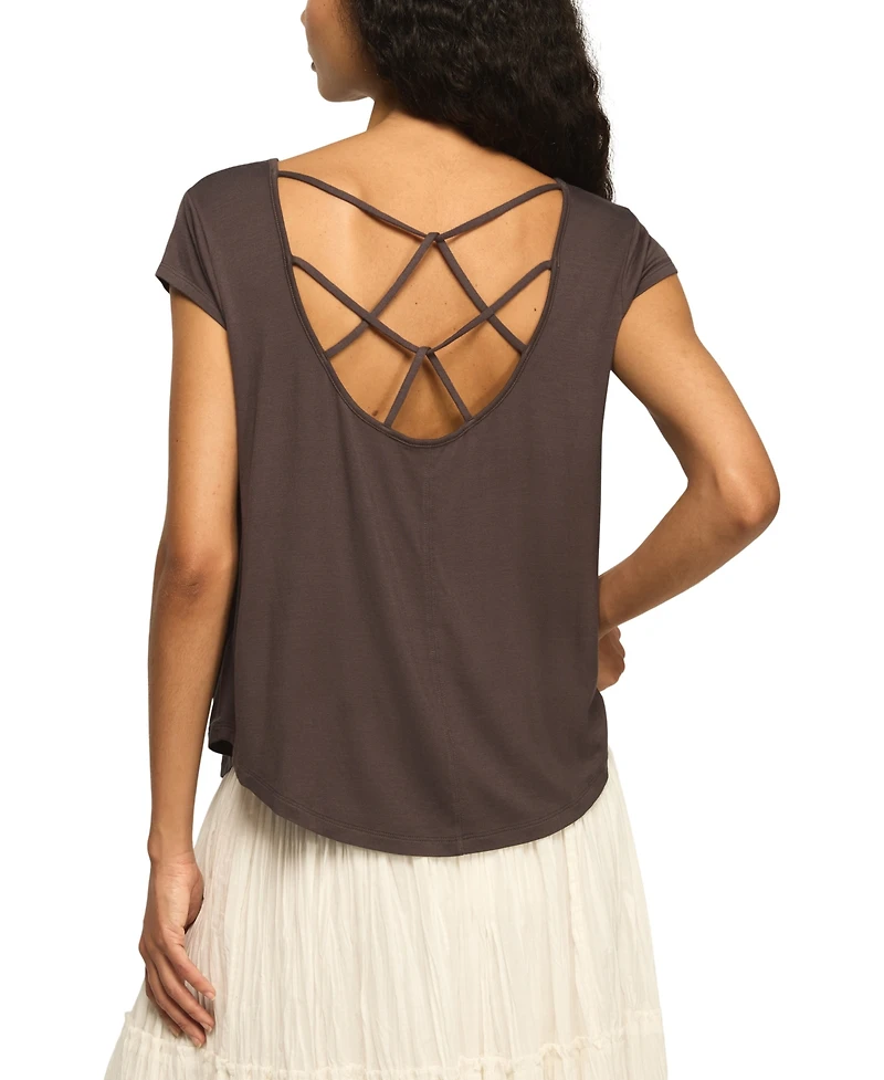 Lucky Brand Women's Sandwash Strappy Back Short-Sleeve T-Shirt