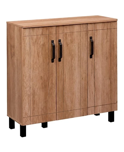 Slickblue Modern Oak Shoe Rack Cabinet Freestanding Storage Organizer