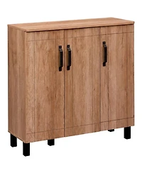 Slickblue Modern Oak Shoe Rack Cabinet Freestanding Storage Organizer