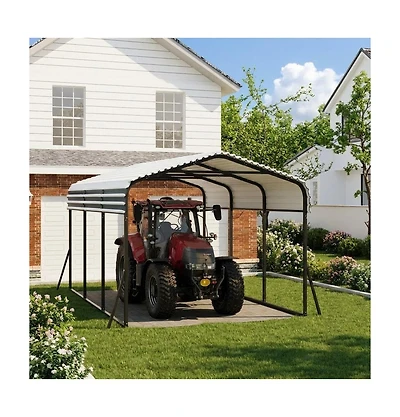 gaomon Heavy Duty Metal Carport, Galvanized Steel Roof Car Shelter with Reinforced Base, Outdoor Car Port Canopy for Suv
