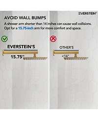Everstein Pressure Balanced Complete Shower System 10" Rain Head with Handheld Spray Slide Bar Brushed