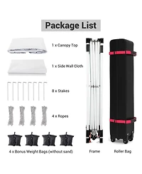 gaomon 10x10FT Pop Up Canopy Tent, Removable Sidewall, Adjustable Height, Vented Roof, Waterproof Silver Coating, Quick Setup with Wheeled Carry Bag