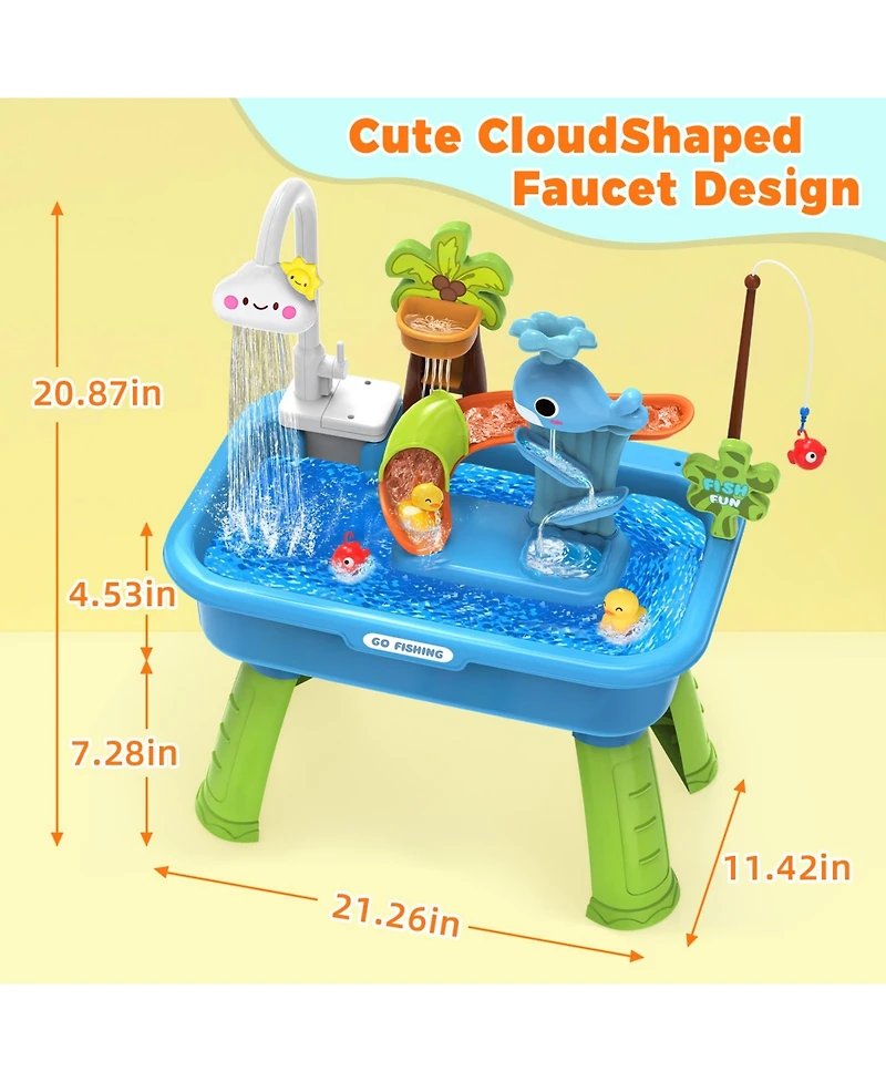 Gnuadz Water Table Electric Pump Sand Play Sink Faucet Sensory Toy