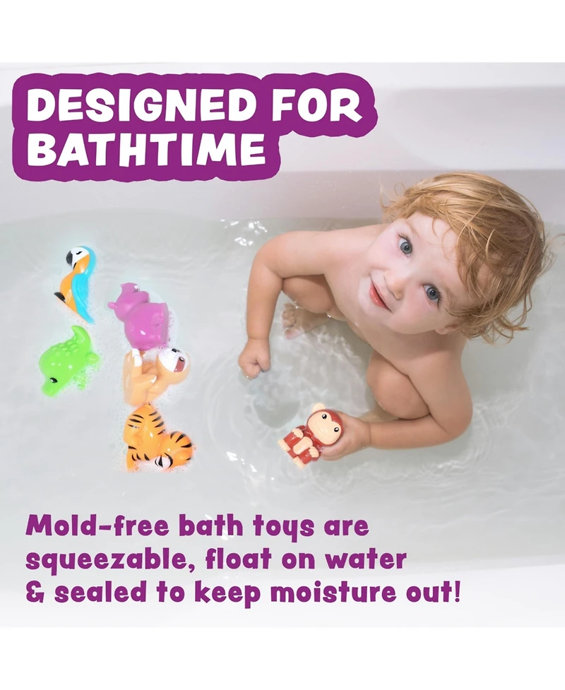 Gnuadz 6 Pack Rainforest Mold Free Bath Toys