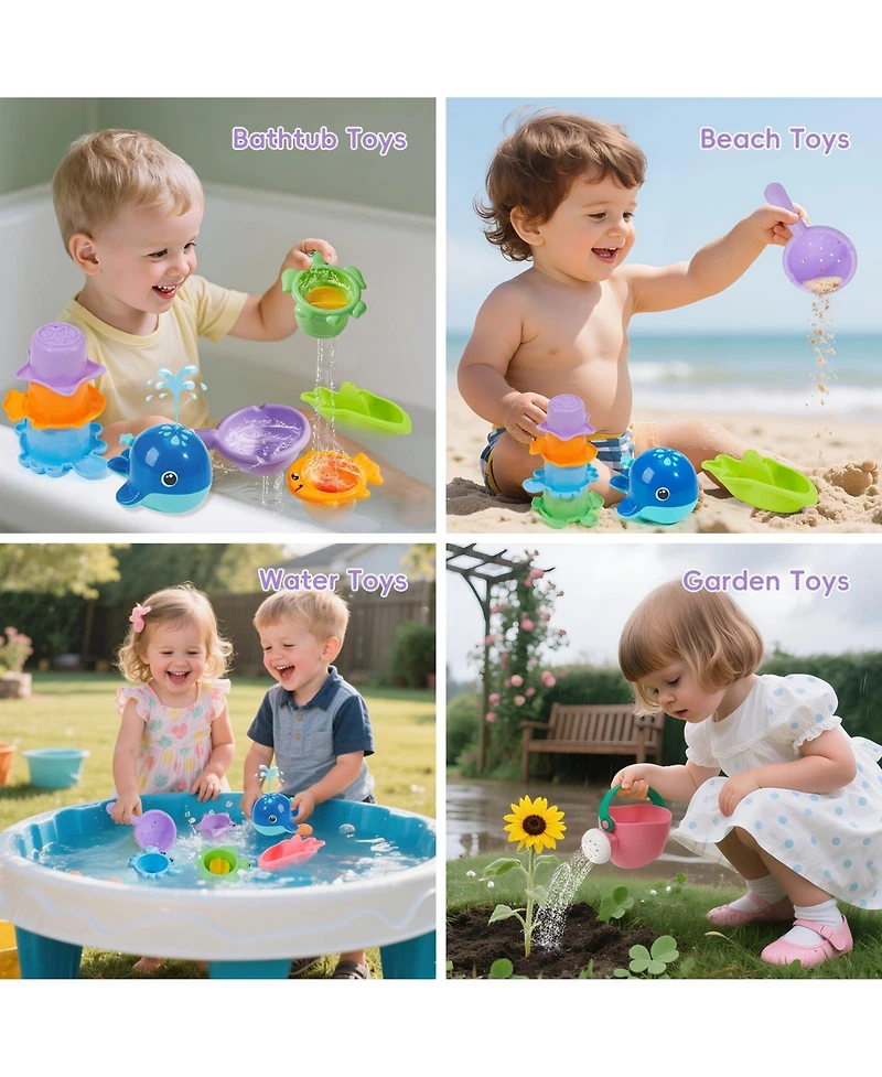 Gnuadz Mold-Free Floating 11-Piece Bath Toy Set