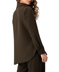 Ivonne Women's Structured Military Inspired Shirt Jacket