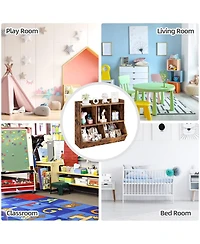gaomon 2 Set of Kids Toy Storage Organizer, Children Bookshelf with Storage Cubbies, Toddler Toy Shelf for Playroom, Living Room
