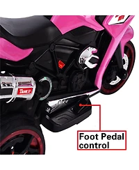 Yobtop 12V Kids Electric Motorcycle - 3-Wheel Battery Powered Ride On Motorbike, Rechargeable, Light-Up Wheels, Children Car