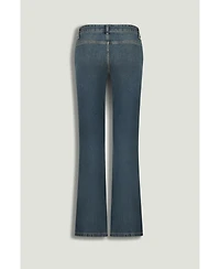 Nocturne Women's Belted Denim Flare Trousers