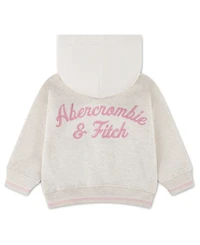 abercrombie kids Toddler Girls' 2T-5T Logo Varsity Fleece Bomber Jacket