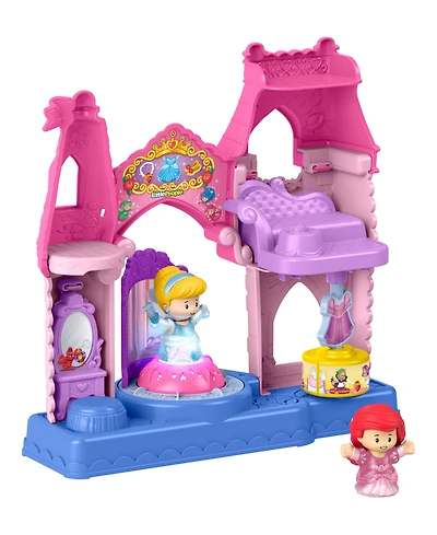 Fisher Price Disney Princess Cinderella and Ariel Shimmer & Glow Dress Shop Light-Up 2-Piece Playset, Ages 1.5+