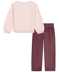 Kids Headquarters Toddler Girls' 2T-4T Long-Sleeve Top and Pants, 2-Piece Set