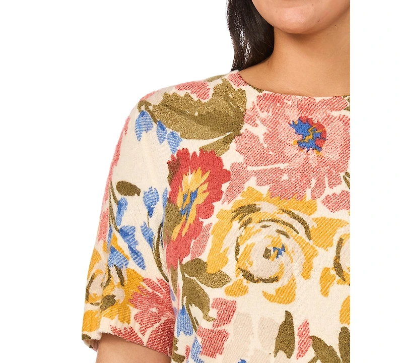 Vince Camuto Plus Short-Sleeve Crewneck Sweater