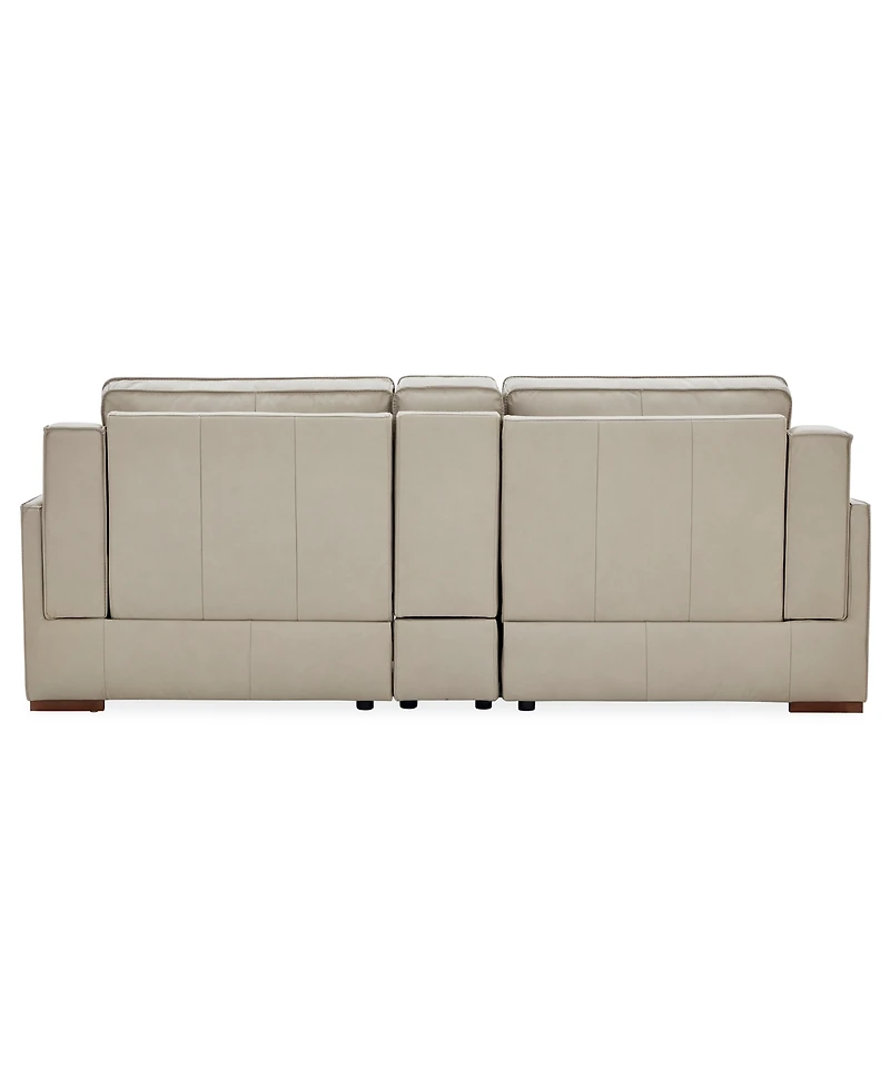 Aspen 3 Pm 3-Piece Leather Sofa Set (Laf Recliner, Raf Console), Macy's Exclusive
