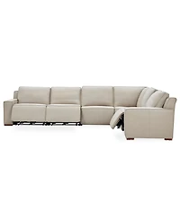 Aspen 3 Pm 6-Piece Leather L Sectional Sofa Set (Laf Recliner, Raf Armless 2 Chair, Corner), Macy's Exclusive