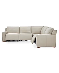 Aspen 3PM 5-Piece Leather Sectional Sofa Set (Laf Recliner, Raf 2 Armless Corner), Macy's Exclusive