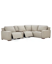Aspen 3PM 5-Piece Leather Sectional Sofa Set (Laf Recliner, Raf Armless Console, Corner), Macy's Exclusive