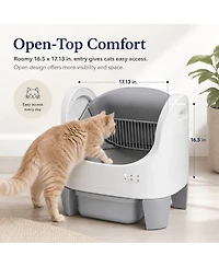 Cumrige Automatic Self-Cleaning Cat Litter Box with App Control, Open-Top Design, Safety Sensors, Quiet Operation