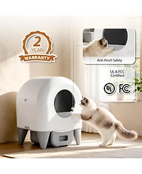 Cumrige Smart Automatic Cat Litter Box with App Control, 95L Interior, 15L Sealed Waste Drawer and Quiet Night Mode
