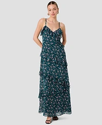 French Connection Women's Printed V-Neck Maxi Dress