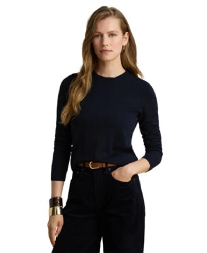 Lauren Ralph Lauren Womens Long Sleeve Crewneck Sweater