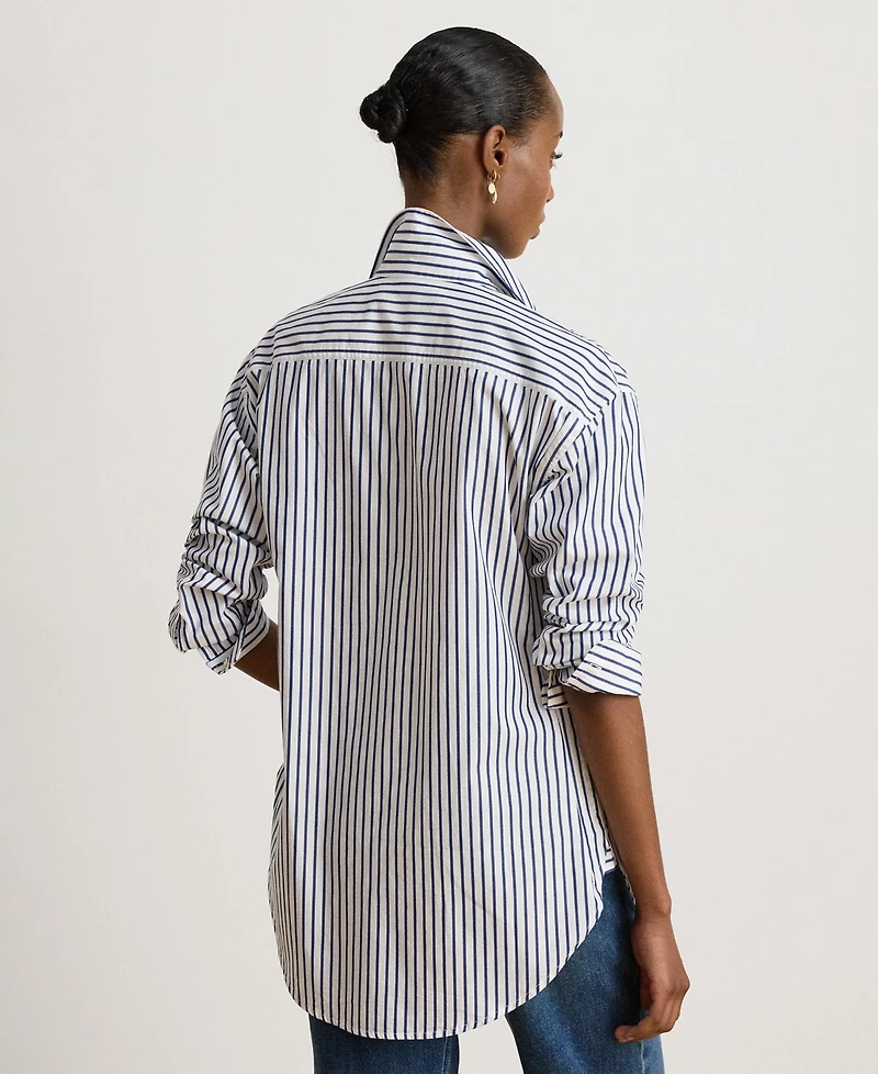 Lauren Ralph Women's Striped Collared Shirt
