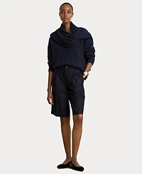 Lauren Ralph Women's Pinstripe Wool-Blend Twill Bermuda Shorts, 12" Inseam
