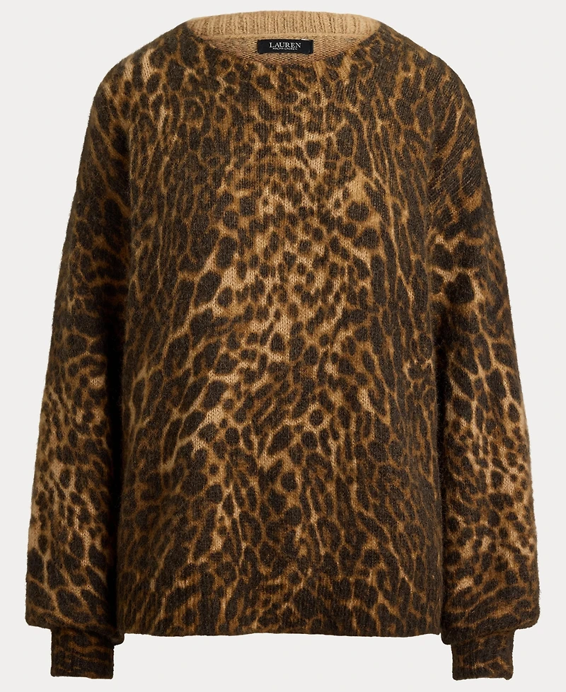 Lauren Ralph Women's Ocelot-Print Crewneck Sweater