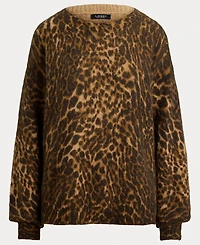 Lauren Ralph Women's Ocelot-Print Crewneck Sweater